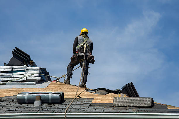 Professional Gutter Installation technician working in Green Valley, MD